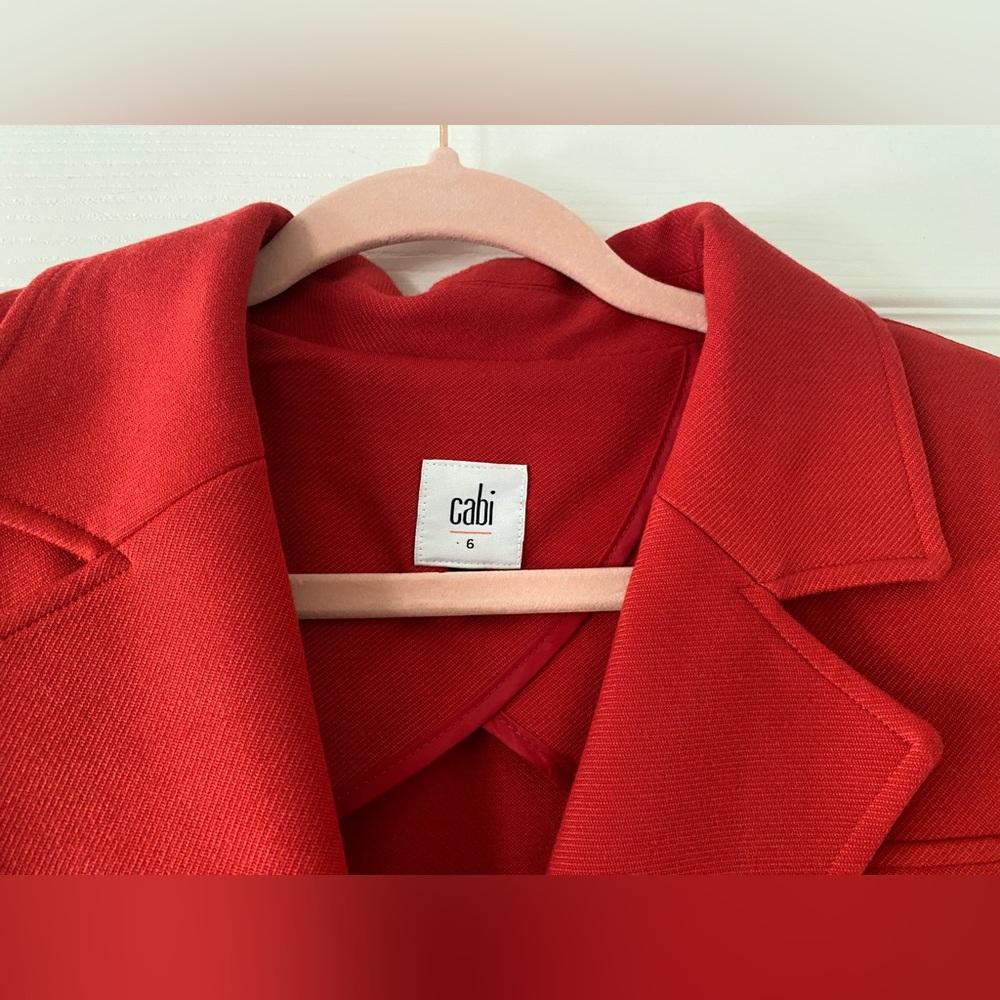 Cabi #3374 Little Red Jacket Pocket Buttons Blazer Size 6 - Picture 4 of 8